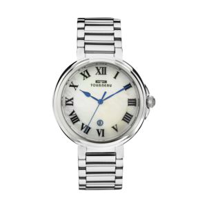 Men's 42mm Stainless Dress Watch with Blue hands
