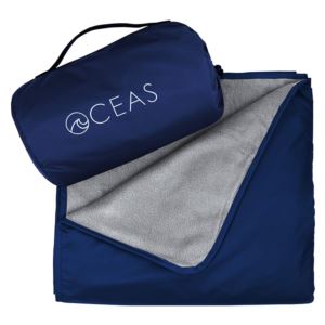 Large Waterproof Outdoor Fleece Blanket with Portable Bag - (Royal Blue)