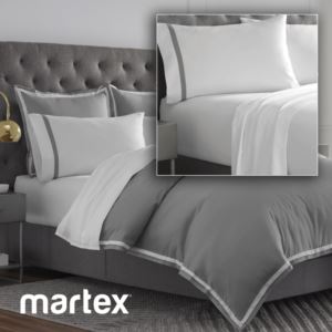 2000 Series Ultra-Soft Micro brushed King Gray/White Duvet Cover - (7Pcs Set)