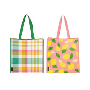 Grocery Tote Bundle - Lemon/Plaid