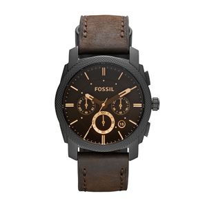 Machine Mid-size Chronograph Brown Leather Watch