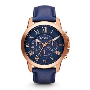 Men's Grant Chronograph Leather Watch - Blue