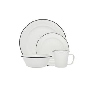 16 - Piece Porcela Bistro Black Band Dinnerware Set