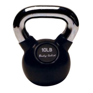 Chrome Handle, Rubber Coated Kettlebell 10 Lbs.