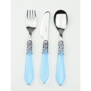 Baby Melodia 3 Piece Flatware Set for Children, baby blue