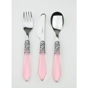 Baby Melodia 3 Piece Flatware Set for Children, baby pink