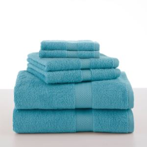 Ringspun 6pc Towel Set Plus Cotton Bath Rug Midnight Blue