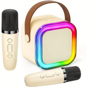 Mini Portable Karaoke Bluetooth Speaker with 2 Microphones