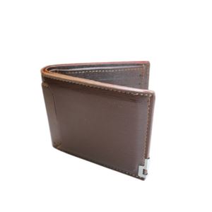 Men's Brown Leather Bifold Passcase Wallet