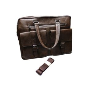 Men's Brown Leather Commuter Briefcase