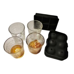 Old Fashioned Glasses with Square and Silicone Ice Moulds