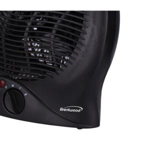 Brentwood H-F301BK 1500-Watt Portable Electric Space Heater and Fan, Black