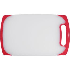 15" Semi-Transparent Polymer Cutting Board with Red Trim