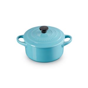 22oz Stoneware Round Mini Cocotte Turquoise