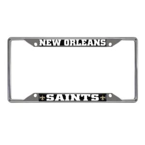 New Orleans Saints License Plate Frame - Chrome