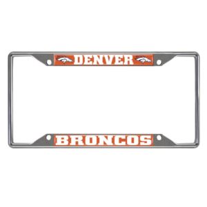 Denver Broncos License Plate Frame - Chrome