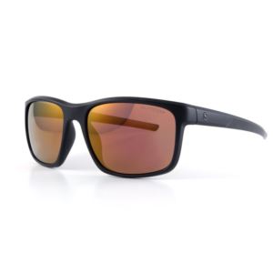Plasma Sunglasses - Matte Black/Smoke Light Red Mirror