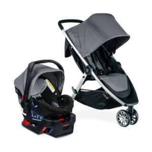 B-Lively 3-Wheel Stroller/B-Safe 35 Infant Car Seat Gen 2 Flex-Fit Travel System - Fog