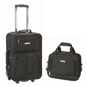2 pc. Expandable Lightweight Carry-on Luggage Set - Black