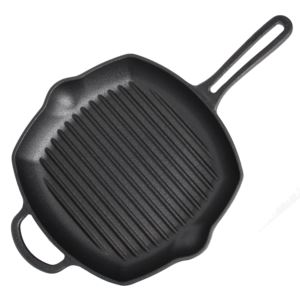 Cast Iron 10.5" Square Grill Pan - Black
