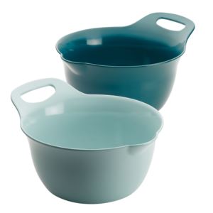 2pc Melamine Nesting Mixing Bowl Set Light Blue & Teal