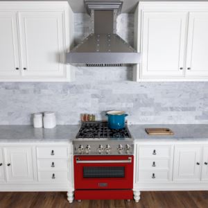 Professional 30'' SS Dual Fuel Range - Red Matte