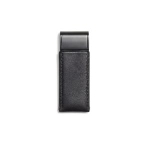 Mens Sport Leather Money Clip - Black