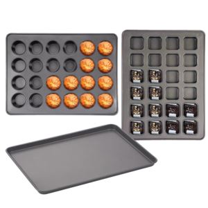 3pc Mega Nonstick Bakeware Set Dark Gray