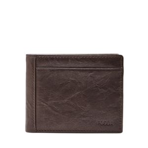 Mens Neel Flip ID Bifold Leather Wallet Black