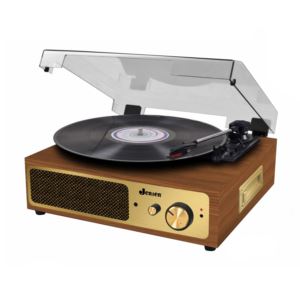 3-Speed Turntable with Stereo Speakers and Dual Bluetooth Transmit/Receive