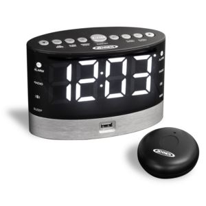 AM/FM Dual Alarm Clock Radio with Wireless Under Pillow Vibrator