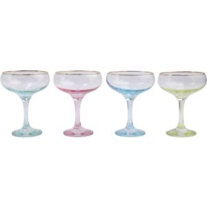 Rainbow 4-Piece Champagne Glasses