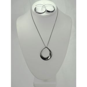 Gunmetal Circle Necklace & Earrings