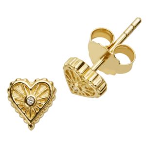 Diamond Starburst Heart Earrings
