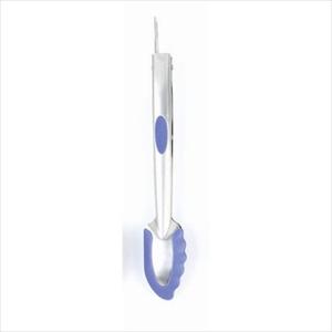 Stainless/Silicone Locking Tongs (Blue)