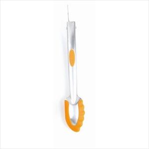 Stainless/Silicone Locking Tongs (Orange)