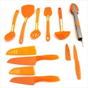 12-Pc Silicone Tool & Knife Set (Orange)