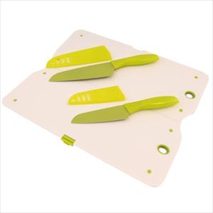 Santoku Set with Cutting Board (Green)