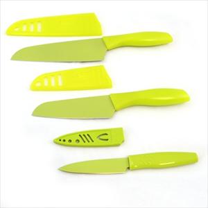 Santoku Set with Parer (Green)