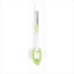 Stainless/Silicone Locking Tongs (Green)