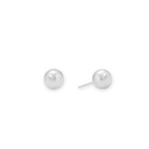 Silver polished ball stud earrings