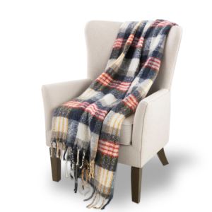 Mohair Throw Blanket Plaid
