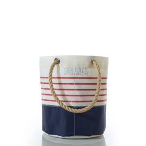 Red Mariner Stripe Beverage Bucket