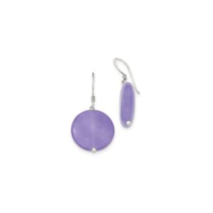 Distinctive Jewlery Sterling Silver Lavender Jade Earrings