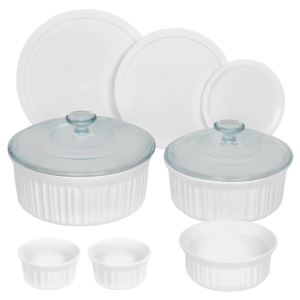 French White 10pc Ceramic Round Bakeware Set
