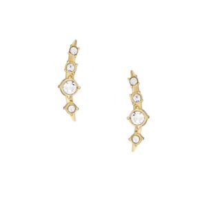 All Stacked Up Gold-Tone Stainless Steel Climber Earrings
