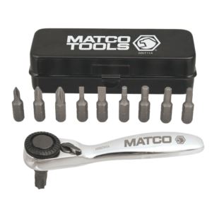 1/4" Drive 11 Piece Mini Rachet & Bit Set