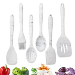 6 - Piece Marble Silicone Utensils