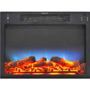 23-In. x 17.1-In. x 5-In. Multi-Color LED Electric Fireplace Insert with Charred Faux Logs