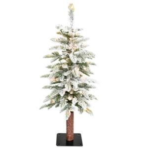 2-Ft. Snowy Downswept Tree with Clear Lights